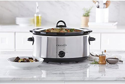 Crock-Pot 7 Quart Oval Manual Slow Cooker – Stainless Steel (Core 54)