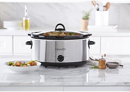 Crock-Pot 7 Quart Oval Manual Slow Cooker – Stainless Steel (Core 54)
