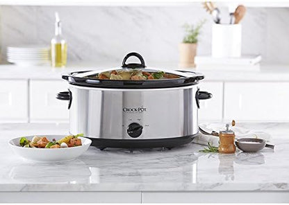 Crock-Pot 7 Quart Oval Manual Slow Cooker – Stainless Steel (Core 54)