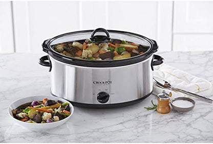 Crock-Pot 7 Quart Oval Manual Slow Cooker – Stainless Steel (Core 54)