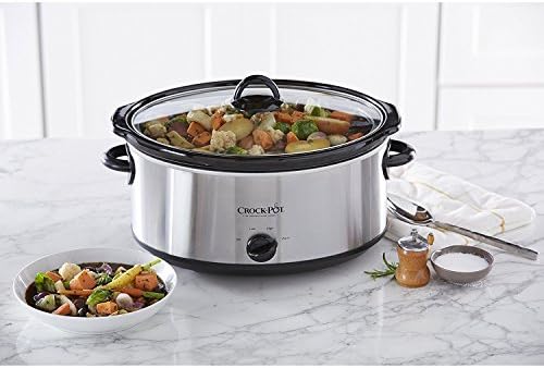 Crock-Pot 7 Quart Oval Manual Slow Cooker – Stainless Steel (Core 54)