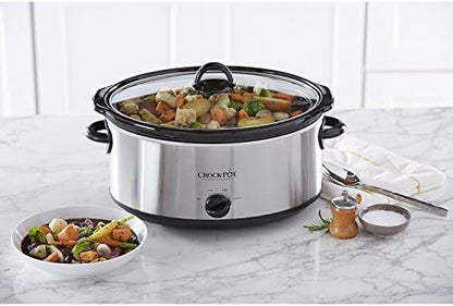 Crock-Pot 7 Quart Oval Manual Slow Cooker – Stainless Steel (Core 54)