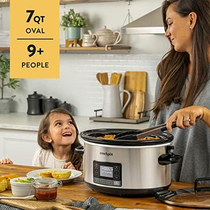 Crock-Pot 7 Quart Portable Programmable Slow Cooker with Timer (Fresh 96)