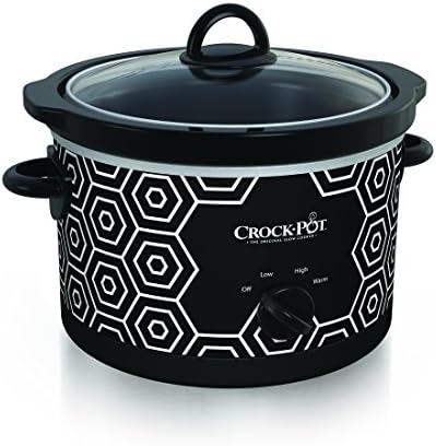 Crock-Pot 4.5 Quart Portable Slow Cooker – Black & White (New 47)