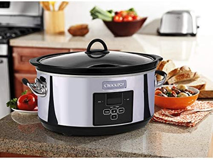 Crock-Pot 7 Quart Programmable Slow Cooker – Polished Platinum (Kitchen 63)