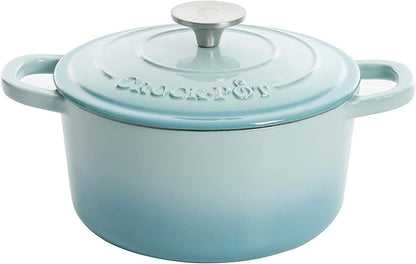 Crock-Pot 3 Quart Enameled Cast Iron Dutch Oven – Aqua (Prime 15 Extra)