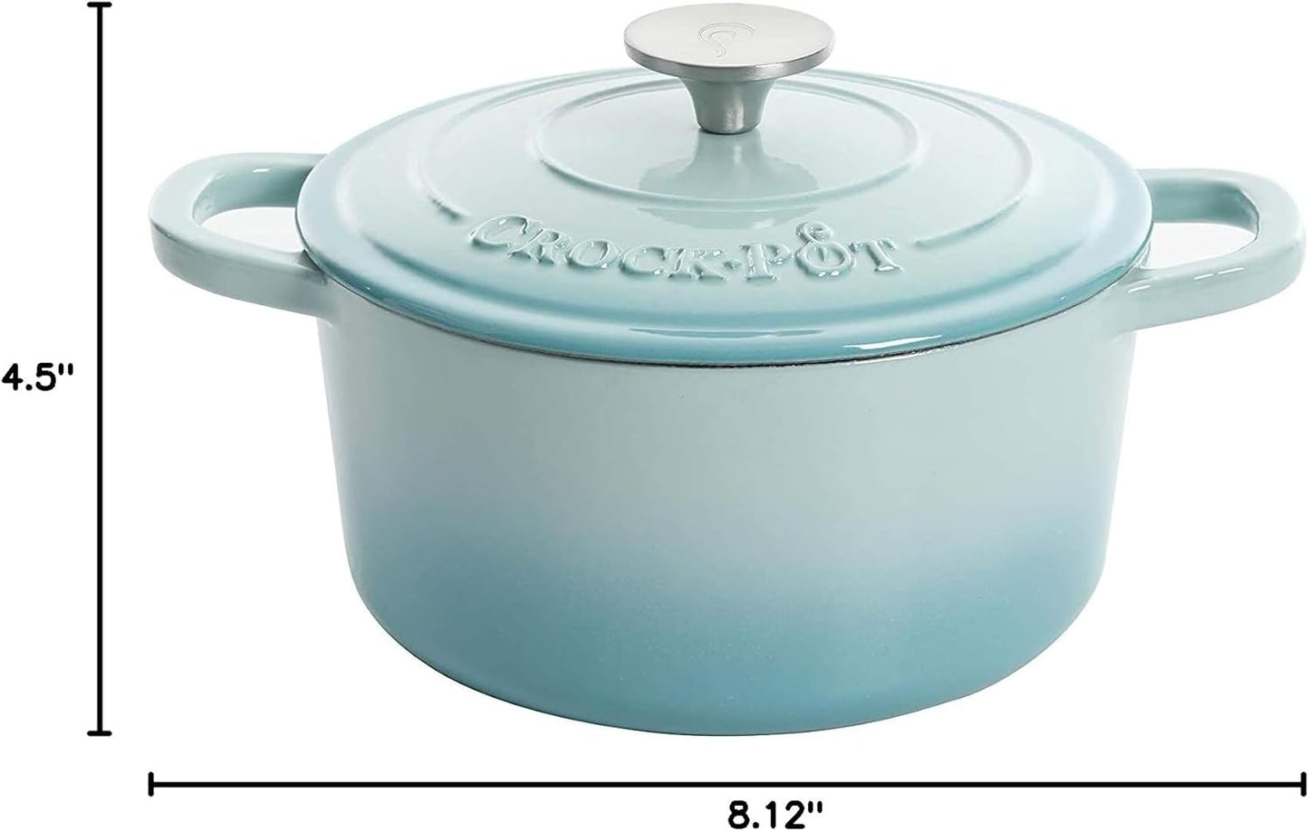 Crock-Pot 3 Quart Enameled Cast Iron Dutch Oven – Aqua (Daily 58)