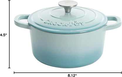 Crock-Pot 3 Quart Enameled Cast Iron Dutch Oven – Aqua (Daily 58)